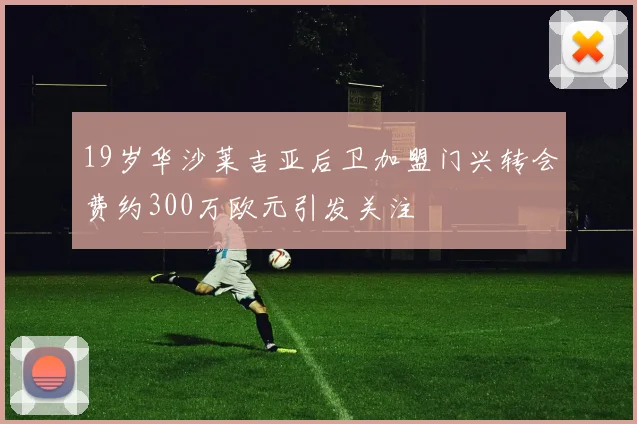 19岁华沙莱吉亚后卫加盟门兴转会费约300万欧元引发关注